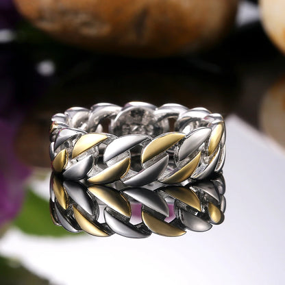 Metallic Chain Rings Men and Women Simple Design Hip Hop Party Cool Accessories Versatile Punk Style Jewelry Couple Rings