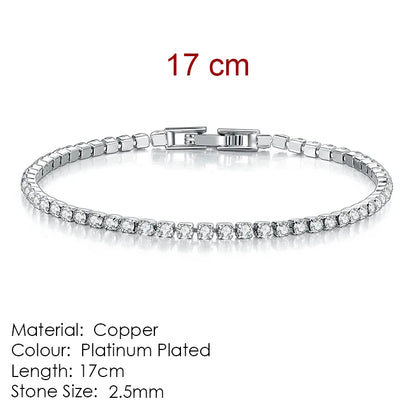 Fashion Multicolor Tennis Bracelet for Women 2.5/3/4/5Mm Zirconia Charm Designer Tennis Chain Men Bracelet Wedding Jewelry KC128