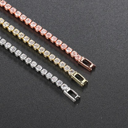 Fashion Multicolor Tennis Bracelet for Women 2.5/3/4/5Mm Zirconia Charm Designer Tennis Chain Men Bracelet Wedding Jewelry KC128