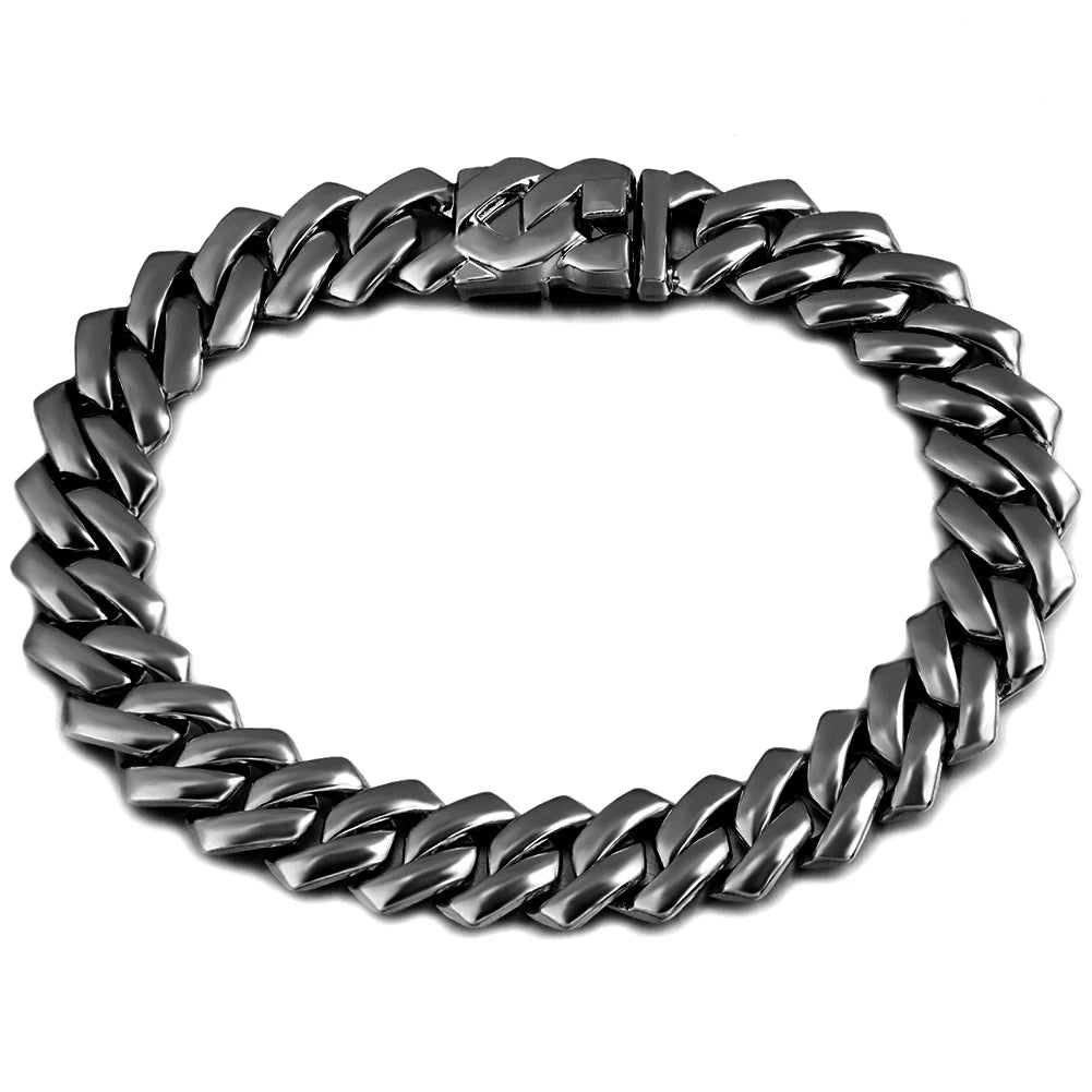 Summer 14MM Chunky Cuban Anklet for Women Gold-Plated Rhombus Cuban Link Chain Anklets Beach Sandals Jewelry New