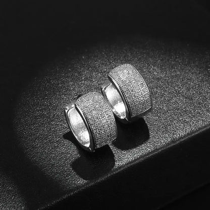 Iced Out Cz Hoop Earrings Premium Hypoallergenic Earrings Statement Mens Hip Hop Punk Rock Rapper Jewelry