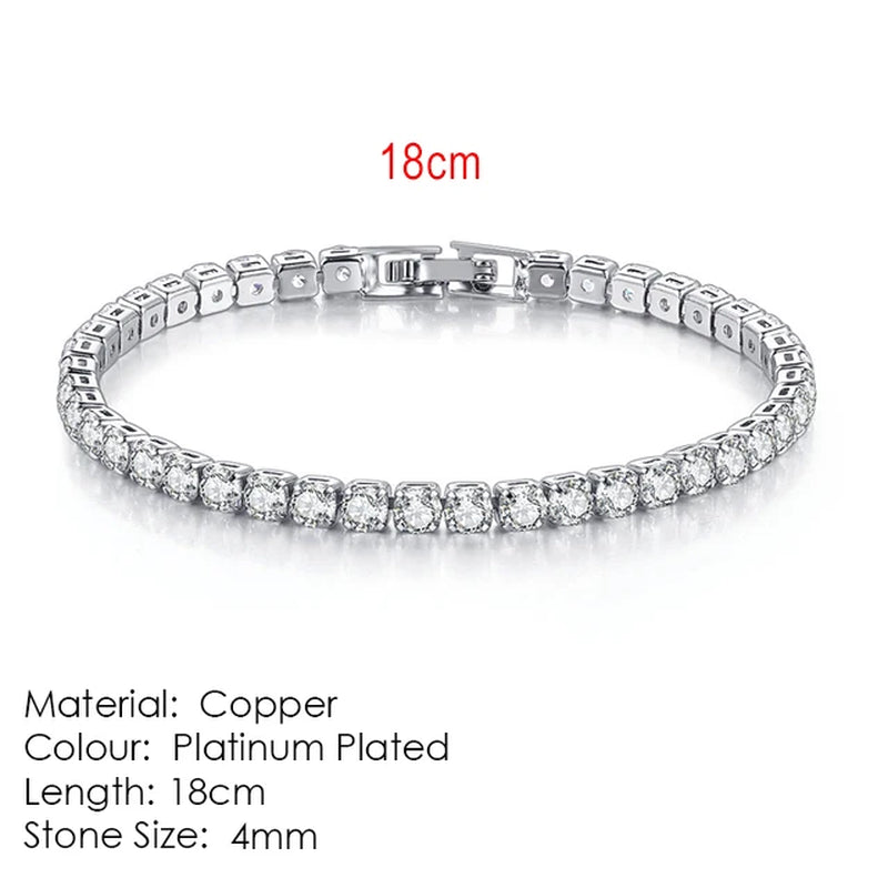 Fashion Multicolor Tennis Bracelet for Women 2.5/3/4/5Mm Zirconia Charm Designer Tennis Chain Men Bracelet Wedding Jewelry KC128