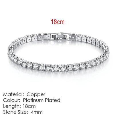 Fashion Multicolor Tennis Bracelet for Women 2.5/3/4/5Mm Zirconia Charm Designer Tennis Chain Men Bracelet Wedding Jewelry KC128