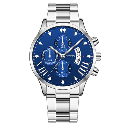 Fashion Calendar Quartz Men's Watch with Steel Band