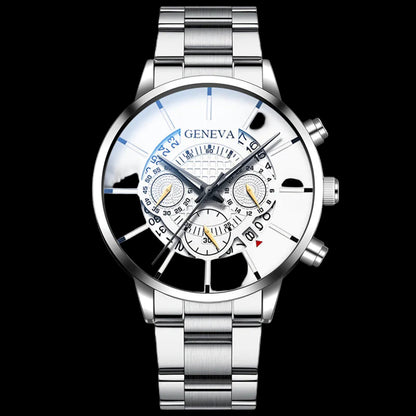 Steel Band Calendar Quartz Watch