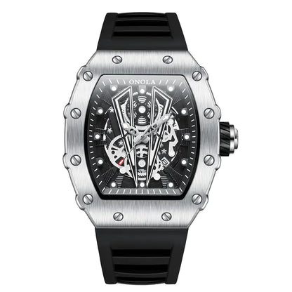 Waterproof Men's Sports Quartz Watch – Silicone Band