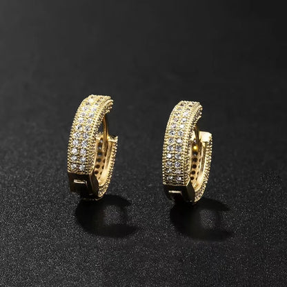 Iced Out Cz Hoop Earrings Premium Hypoallergenic Earrings Statement Mens Hip Hop Punk Rock Rapper Jewelry