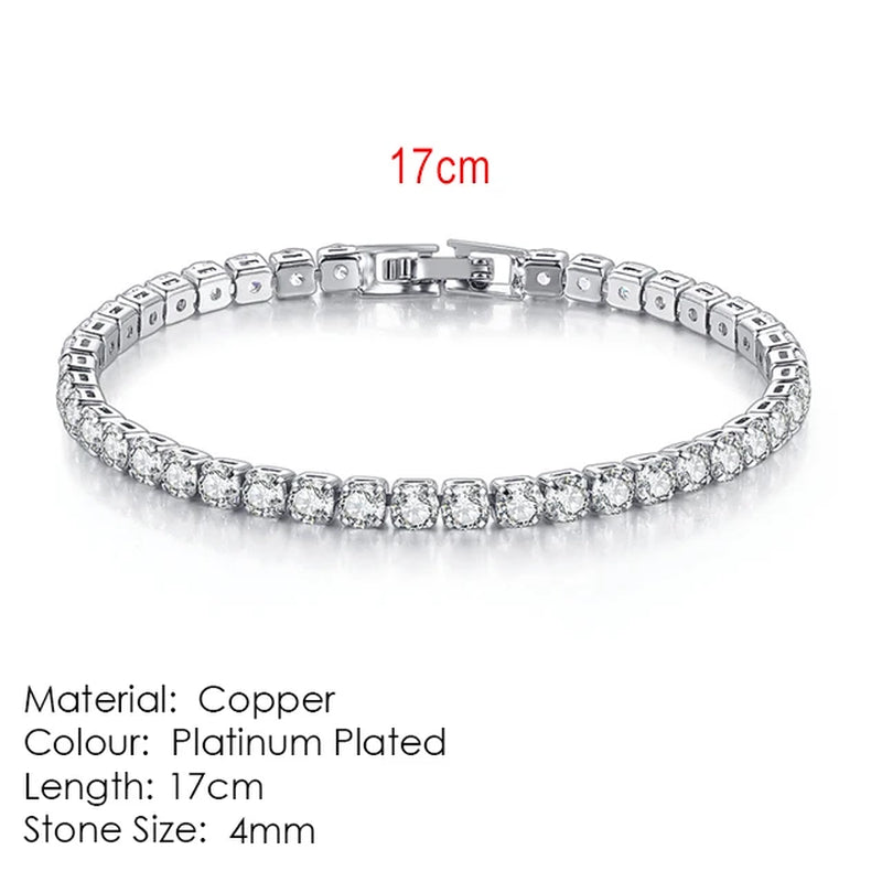 Fashion Multicolor Tennis Bracelet for Women 2.5/3/4/5Mm Zirconia Charm Designer Tennis Chain Men Bracelet Wedding Jewelry KC128