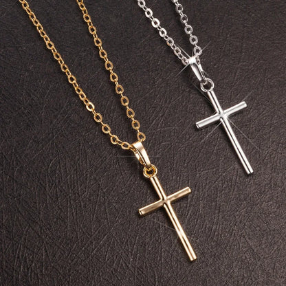 Fashion Female Cross Pendants Dropshipping Gold Black Color Crystal Jesus Cross Pendant Necklace Jewelry for Men/Women Wholesale