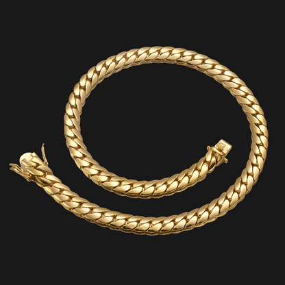 Hip Hop Bling Gold Color Cuban Link Chain Necklaces Tank Chain Men'S Whip Chain Necklace Men