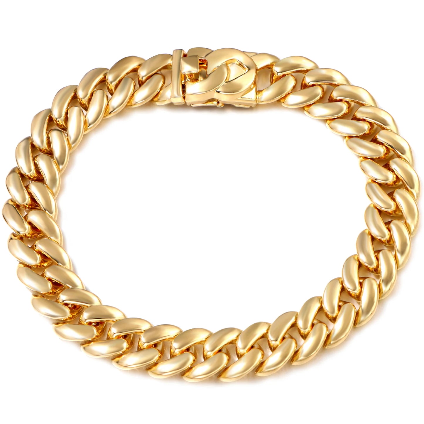 Summer 14MM Chunky Cuban Anklet for Women Gold-Plated Rhombus Cuban Link Chain Anklets Beach Sandals Jewelry New