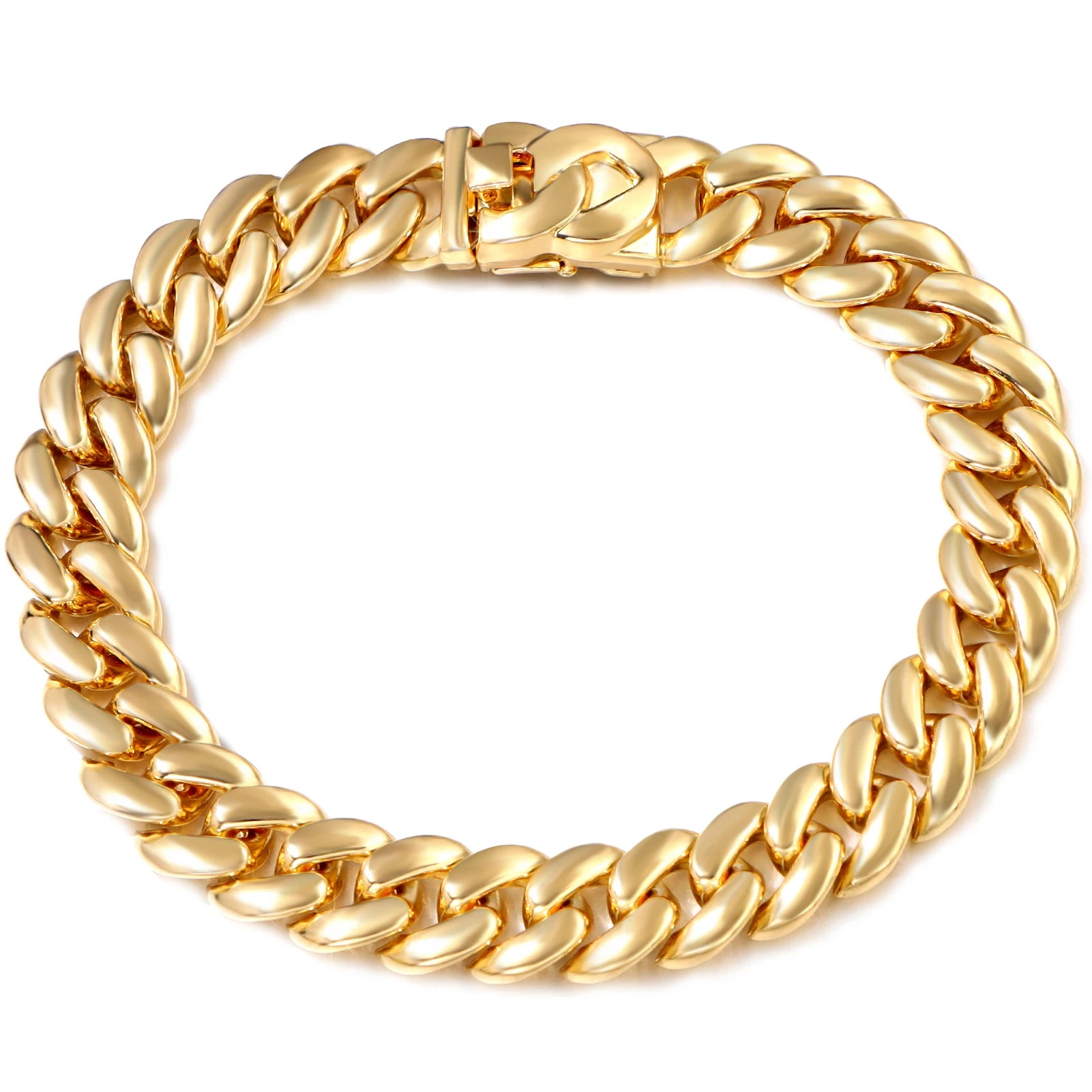 Summer 14MM Chunky Cuban Anklet for Women Gold-Plated Rhombus Cuban Link Chain Anklets Beach Sandals Jewelry New