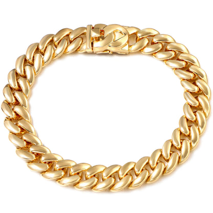 Summer 14MM Chunky Cuban Anklet for Women Gold-Plated Rhombus Cuban Link Chain Anklets Beach Sandals Jewelry New