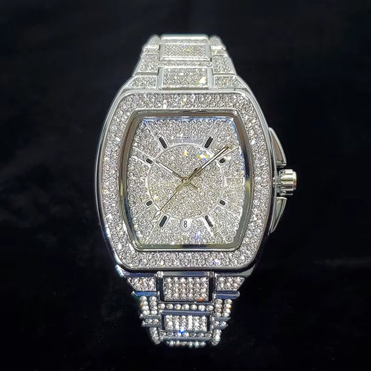 New Luxury Diamond Watch for Men Fashion Shiny Party Jewelry Watches Hip Hop Iced Out Bling Golden Relogio Masculino Dropshiping