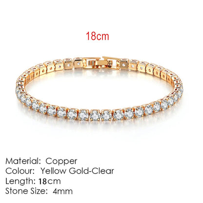 Fashion Multicolor Tennis Bracelet for Women 2.5/3/4/5Mm Zirconia Charm Designer Tennis Chain Men Bracelet Wedding Jewelry KC128