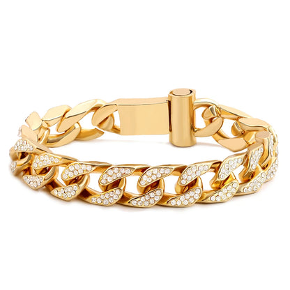 4Pcs Heart Geometry Cuban Link Bracelet for Women Girls Clustered Tennis Layered Hand Chain Set Jewelry Fashion Gift