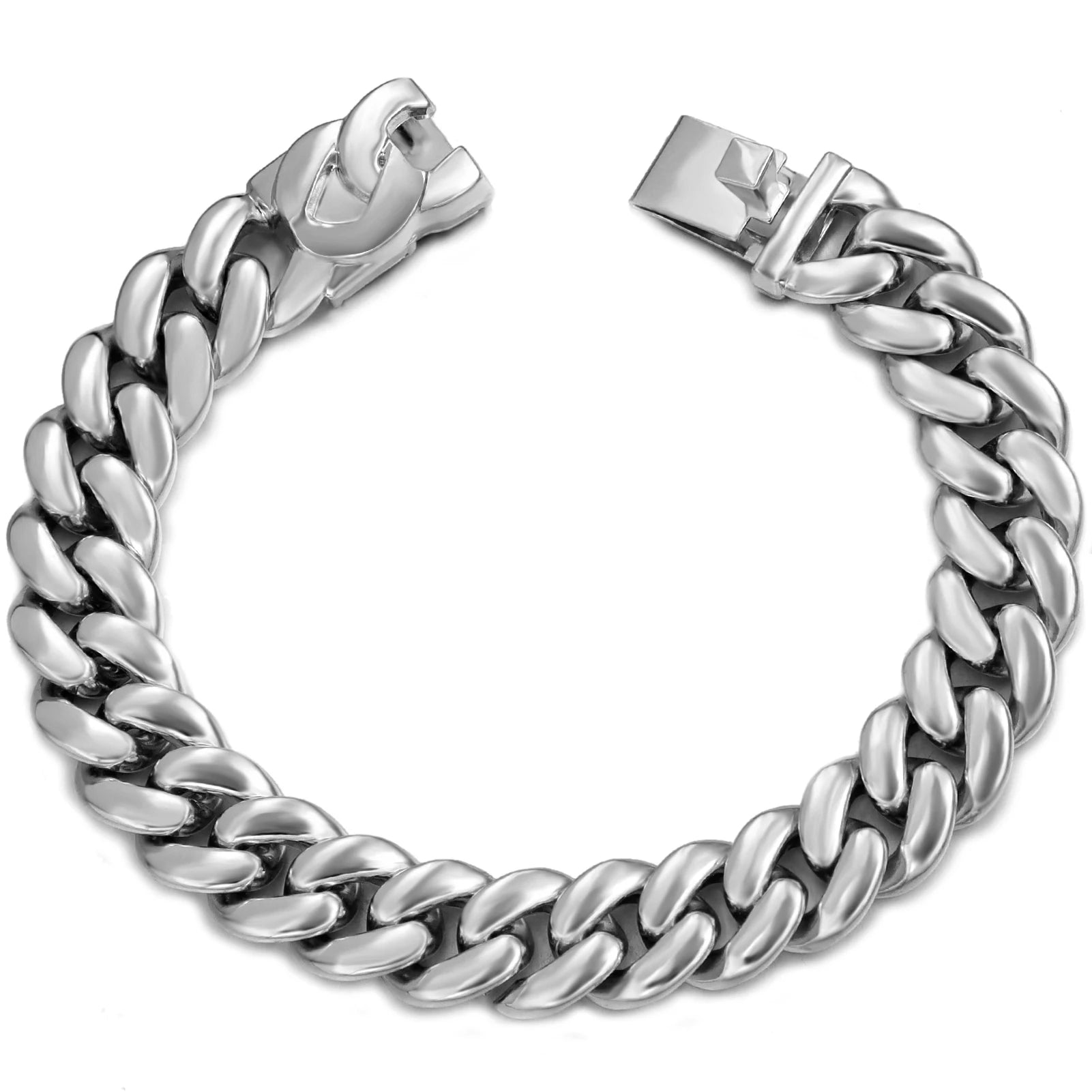 4Pcs Heart Geometry Cuban Link Bracelet for Women Girls Clustered Tennis Layered Hand Chain Set Jewelry Fashion Gift
