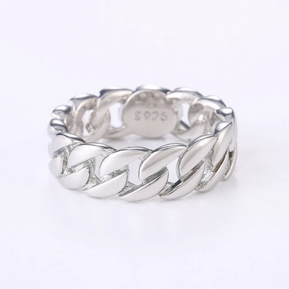 Metallic Chain Rings Men and Women Simple Design Hip Hop Party Cool Accessories Versatile Punk Style Jewelry Couple Rings