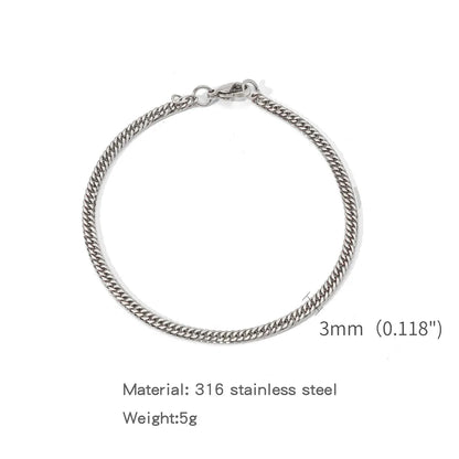 Simple Stainless Steel Silver Color NK Chain Bracelet for Men Hip Hop Jewelry Trendy Party Accessories Women Bracelet