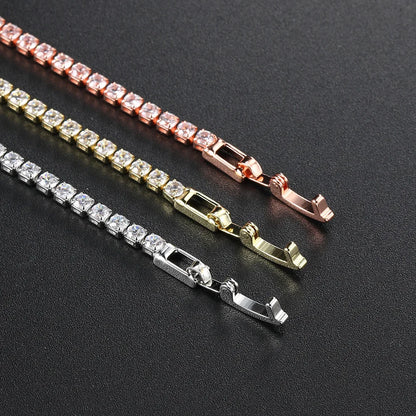 Fashion Multicolor Tennis Bracelet for Women 2.5/3/4/5Mm Zirconia Charm Designer Tennis Chain Men Bracelet Wedding Jewelry KC128