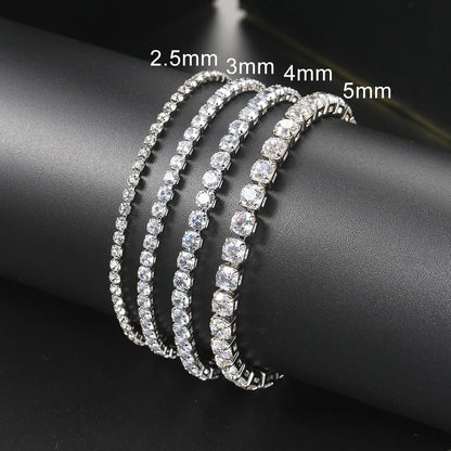 Fashion Multicolor Tennis Bracelet for Women 2.5/3/4/5Mm Zirconia Charm Designer Tennis Chain Men Bracelet Wedding Jewelry KC128