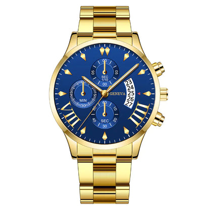 Fashion Calendar Quartz Men's Watch with Steel Band