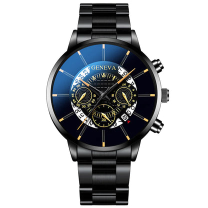 Steel Band Calendar Quartz Watch